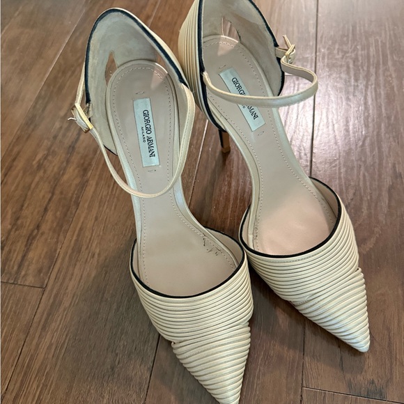 Giorgio Armani Beige Strappy Heels - Picture 1 of 3